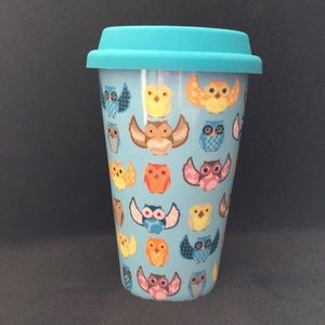 CIROA PORCELAIN TUMBLER  OWLS- 8 Fluid Oz. EUC